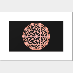 Light Orange Salmon Polyhedron Geometric Shape Posters and Art